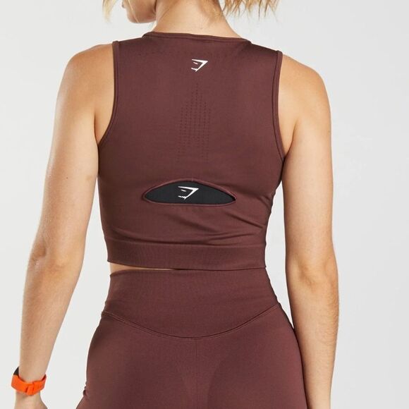GYMSHARK SWEAT SEAMLESS MIDI TANK
Baked Maroon Small NWT in packaging - Picture 2 of 7